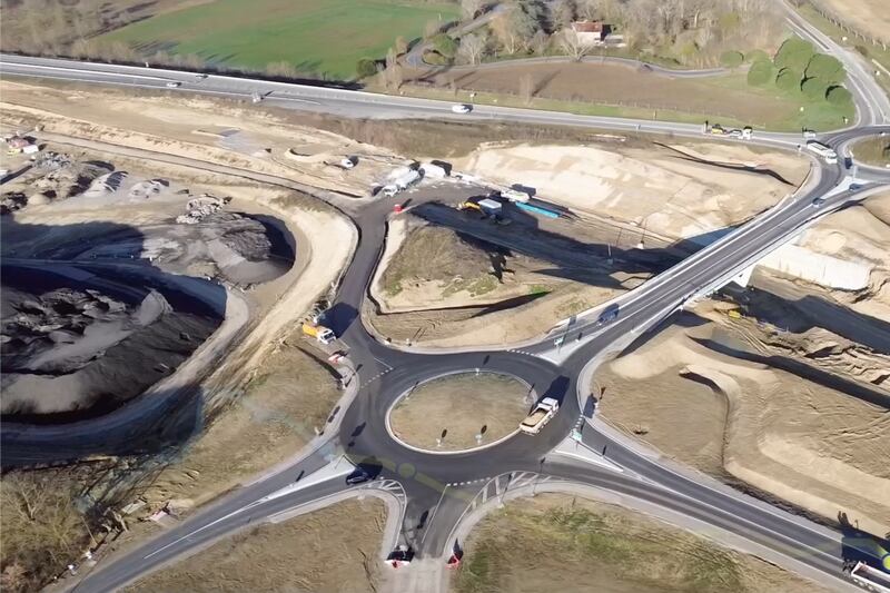 Carrefour de Puylaurens sur le chantier de l'A69