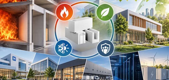 Bâtiments non résidentiels : sécurité incendie, RE2020 et béton cellulaire
